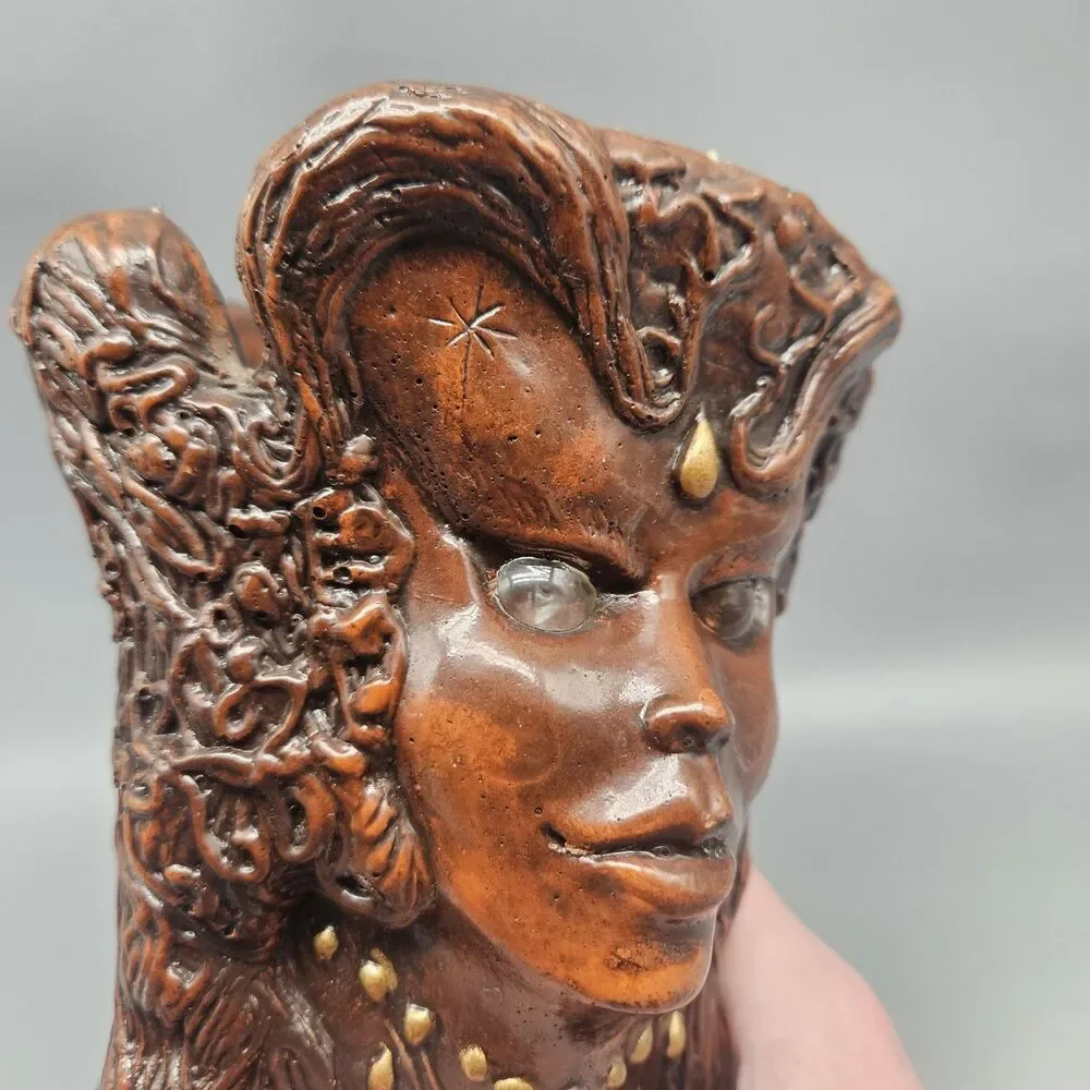 Vtg ‘79 Jason Christoble Matchless Grove Candle Holder Clay Sculpture Warlock